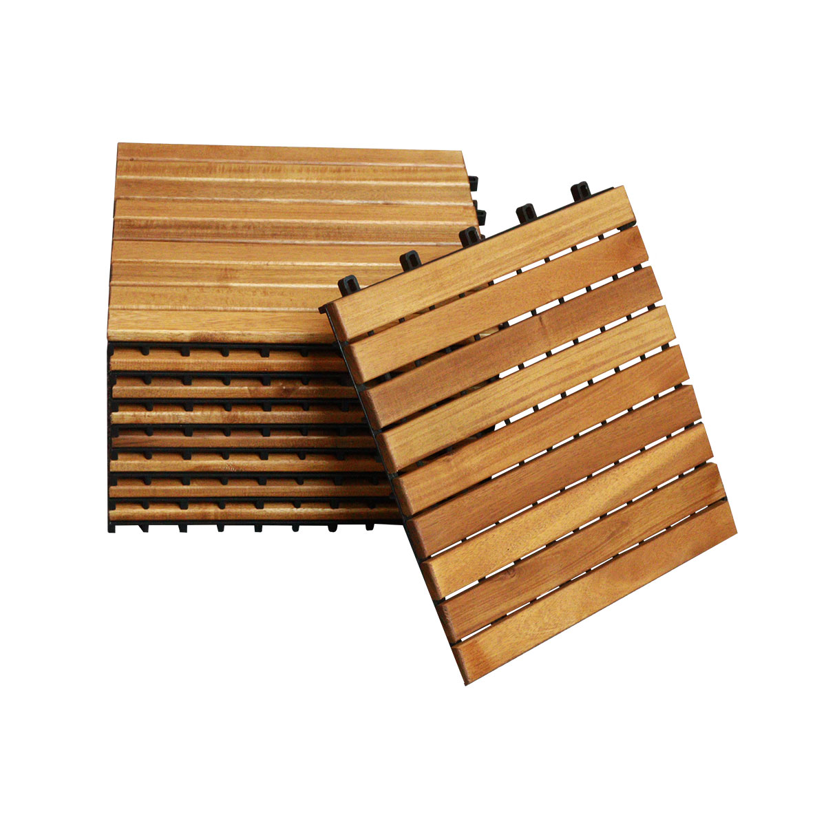 9 slat Acacia Wood Decking Tiles