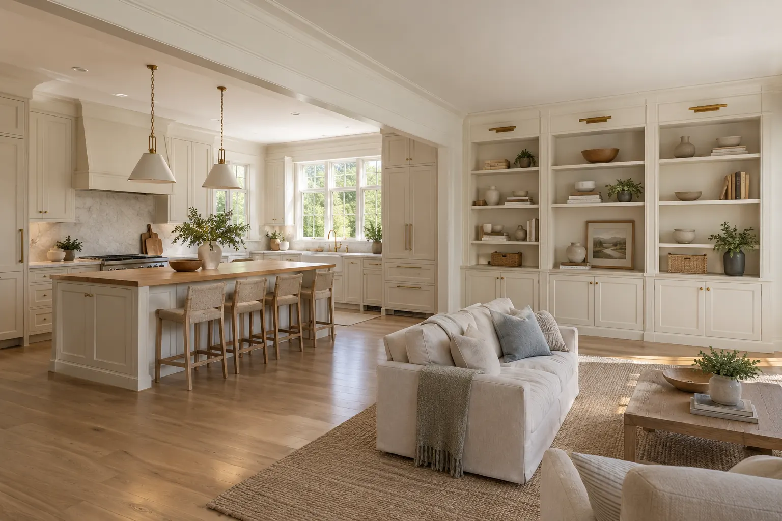 Coordinated kitchen cabinetry with doors, drawer fronts and crown moldings