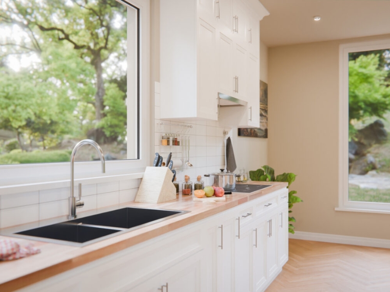 What is the popular material for kitchen cabinet systems today?