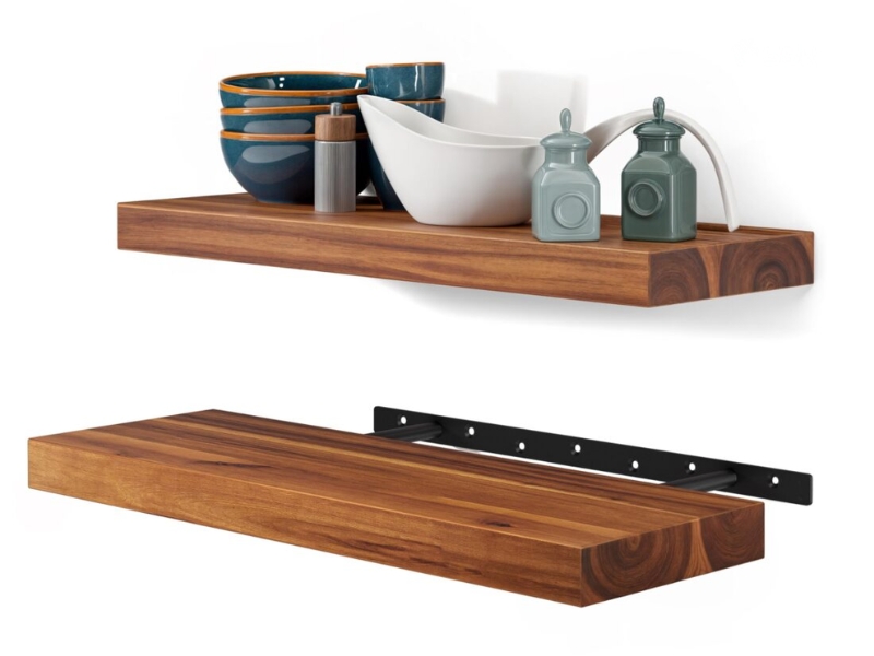 Acacia wood shelves and brackets – Solutions to enhance living space