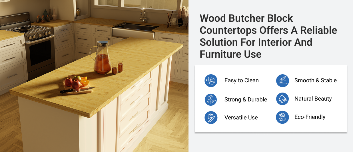 Bamboo Wood Butcher Block Countertop for Tabletop