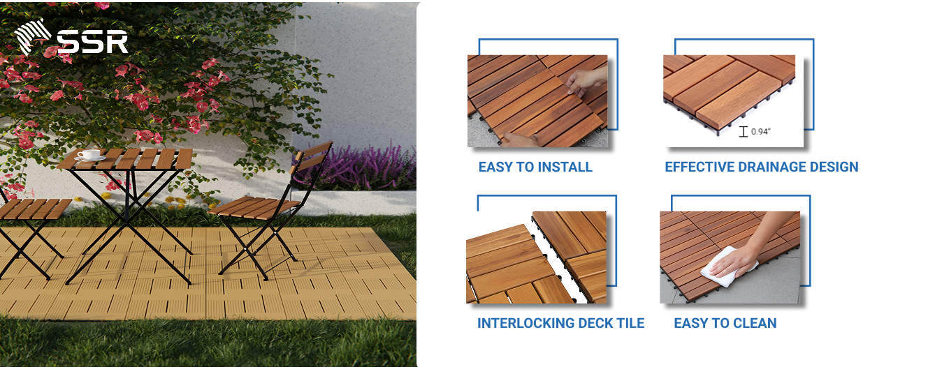 4-Slat Composite Decking Tiles From Vietnam Supplier