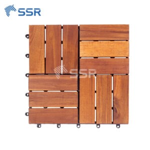 Golden 12 - Slat Acacia Wood Decking Tiles