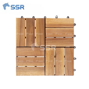 Teak 12 - Slat Acacia Wood Decking Tiles