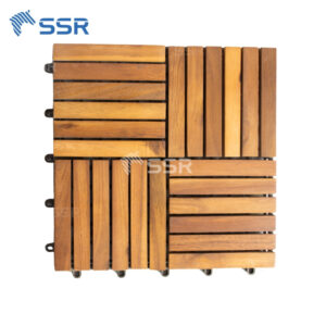 24 Slats Acacia Wood Decking Tiles