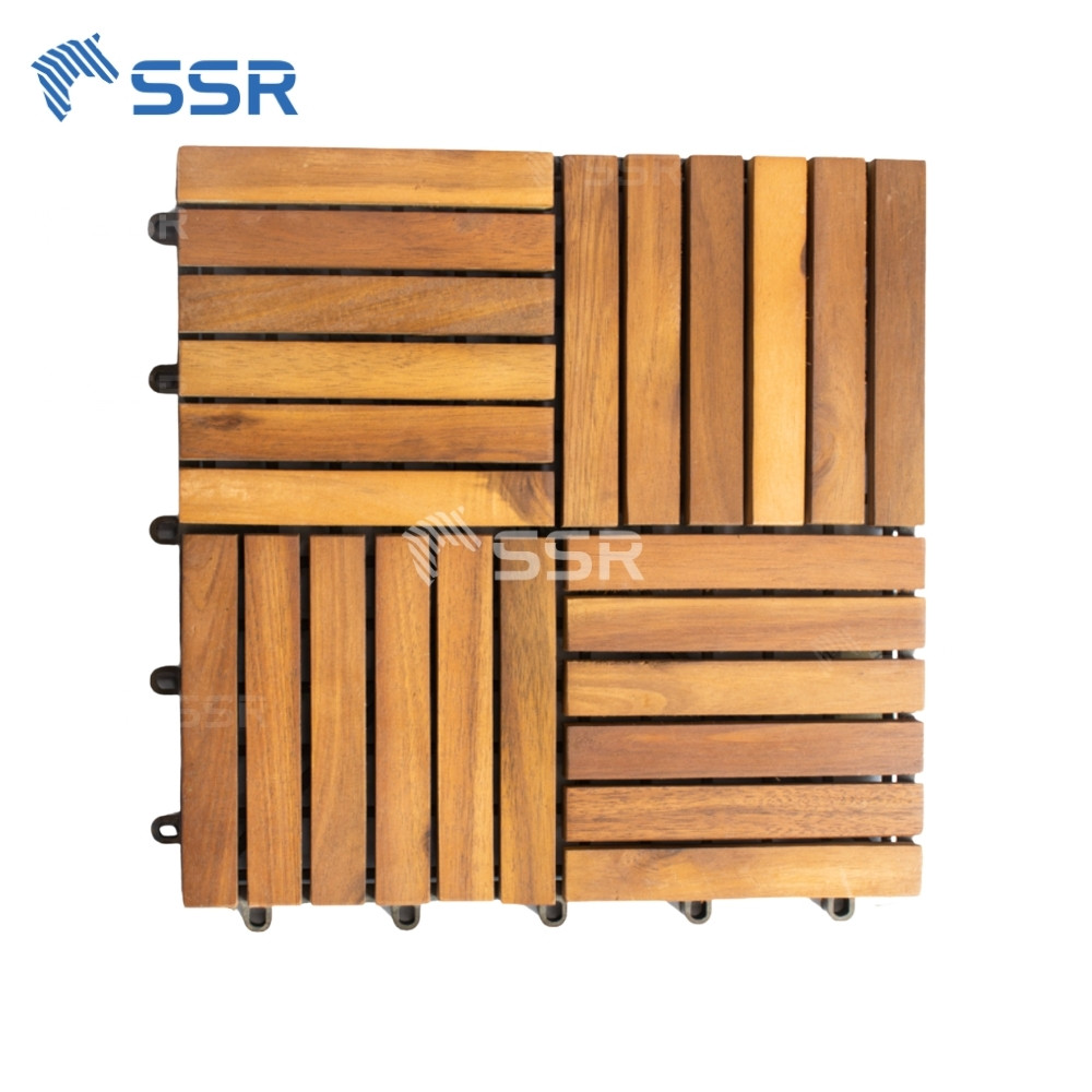 [Best Seller 2025] 24 Slats Acacia Wood Decking Tiles