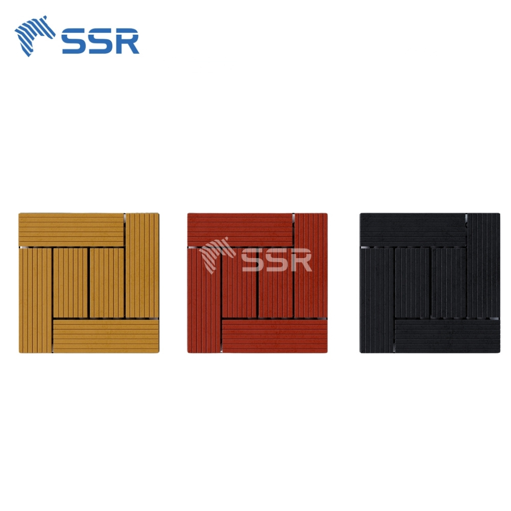 color types of 6 Slats Composite Decking Tiles 