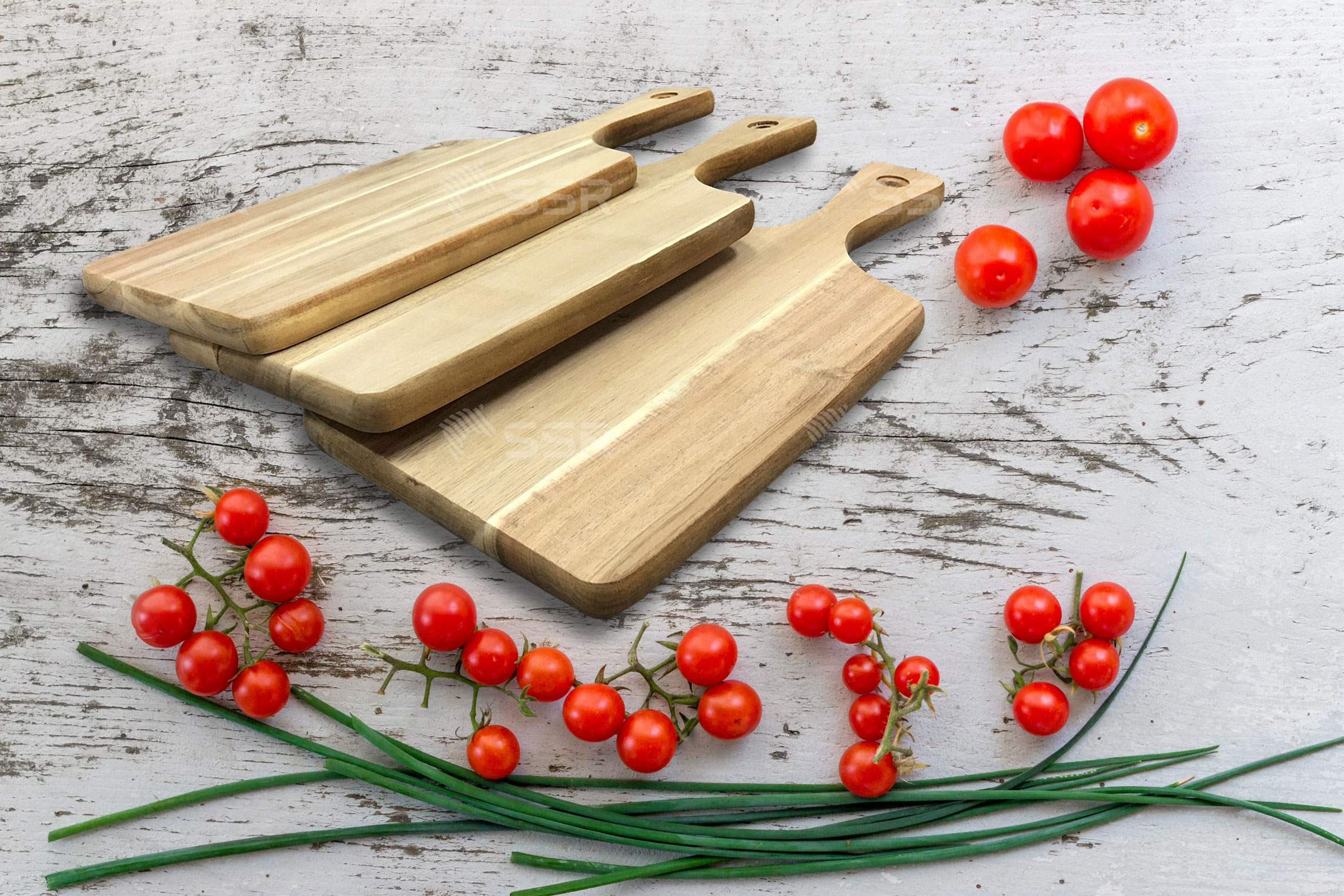 Acacia Wood Rectangular Cutting Board with Handle CBT02 7