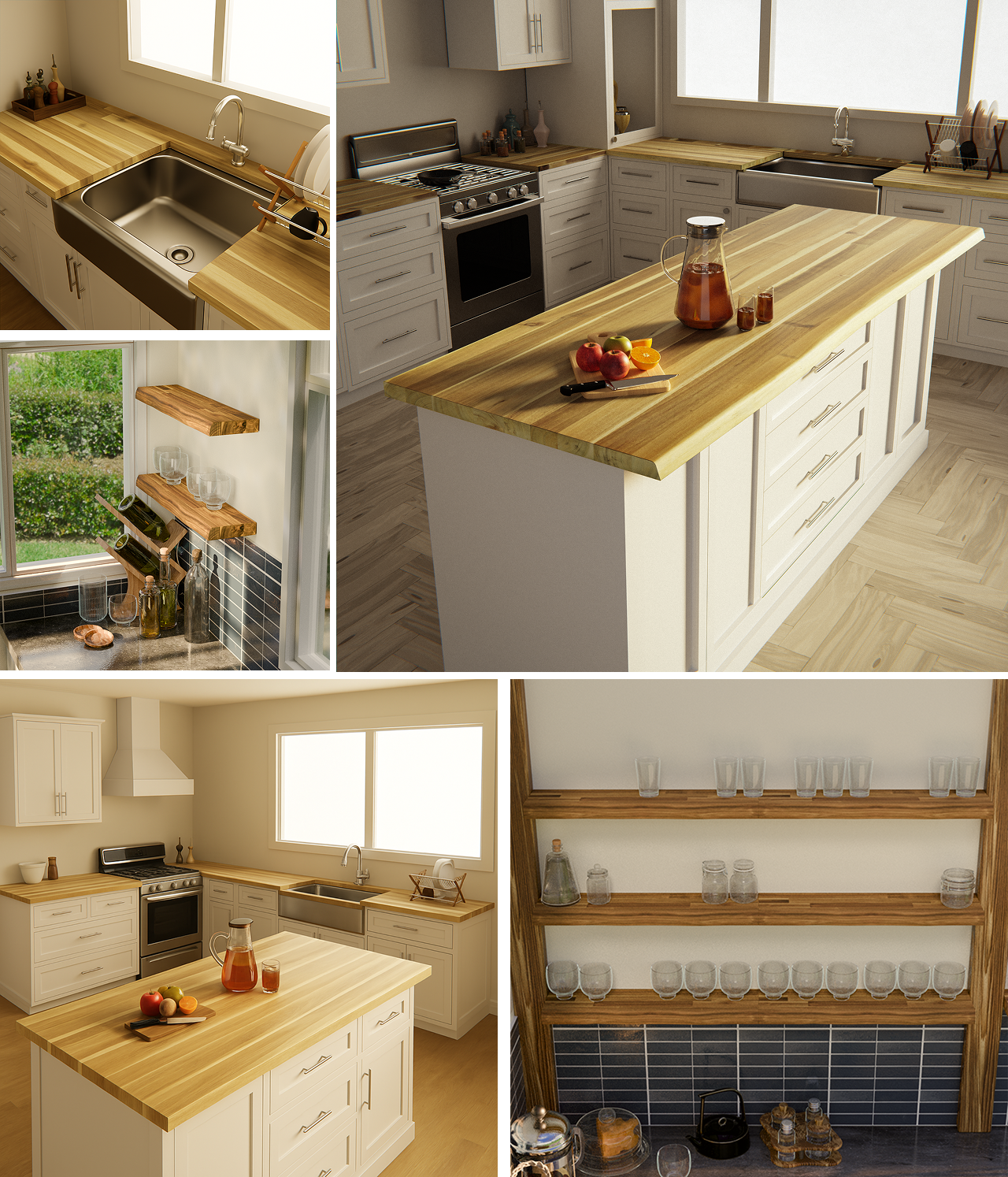 Top Quality Acacia Edge Glued Countertop Made In Vietnam​