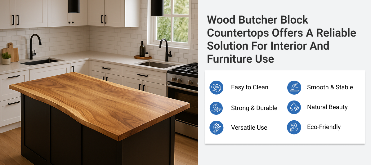 Raintree Butcher Block Countertop With Live Edge​​ Manufacturer
