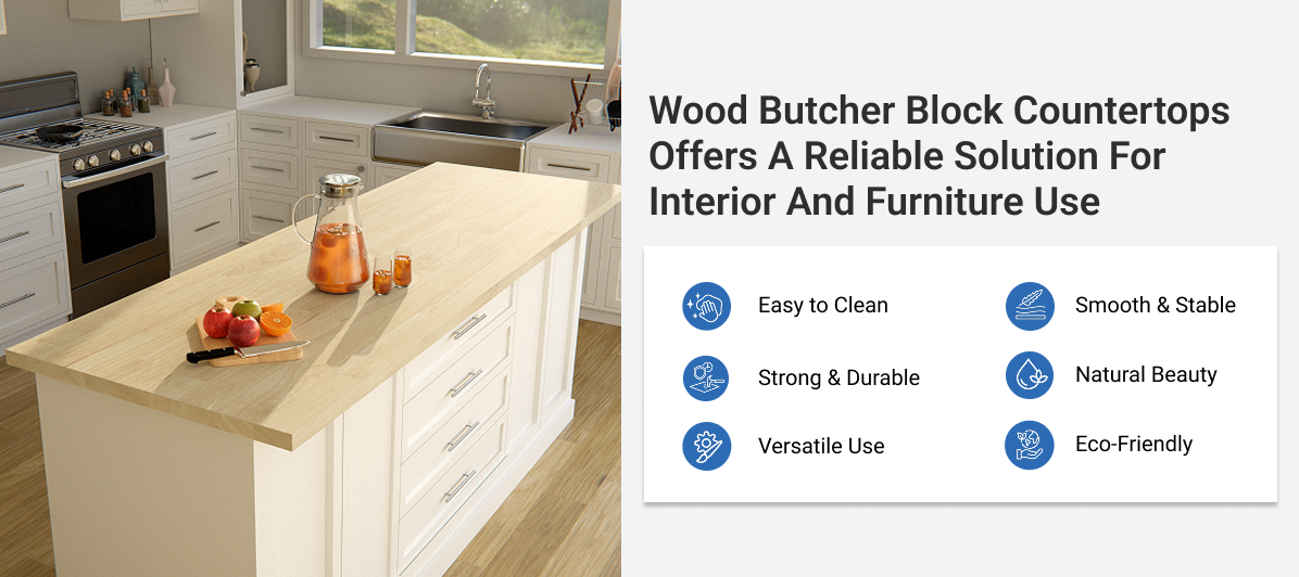 Rubberwood Butcher Block Countertop Supplier