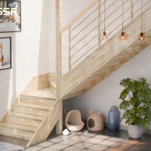 Wood Stair Case - Rubber/Hevea Marterial