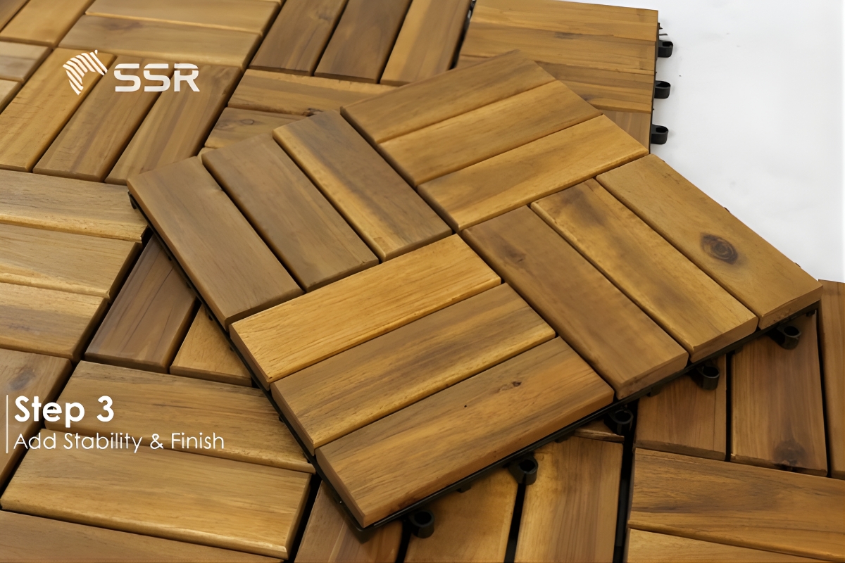 Laying decking tiles on grass_ Step 3