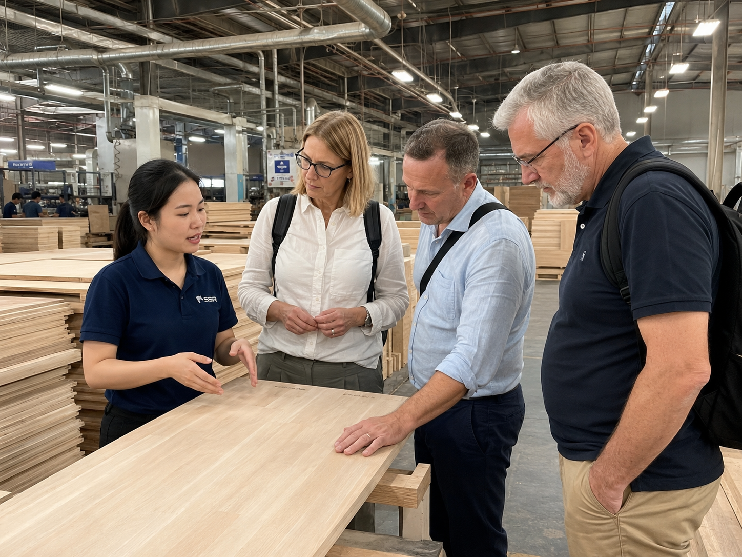 SSR factory visit with B2B wood buyers