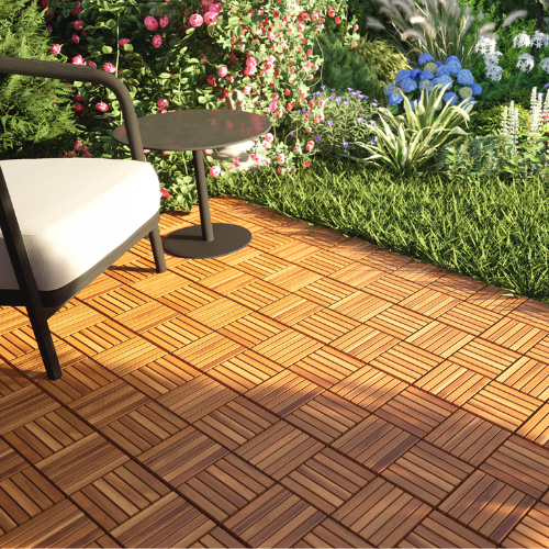 Acacia Wood Deck Tiles application
