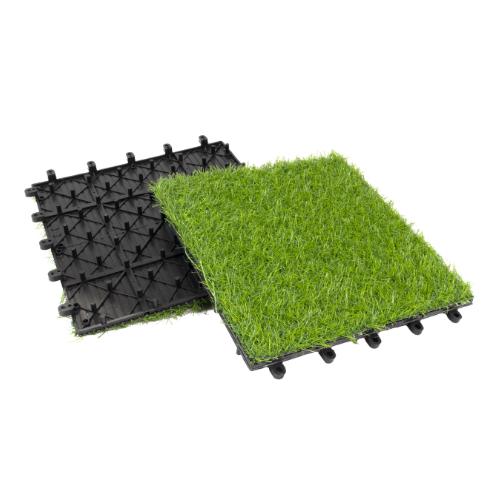 Low artificial grass deck tiles