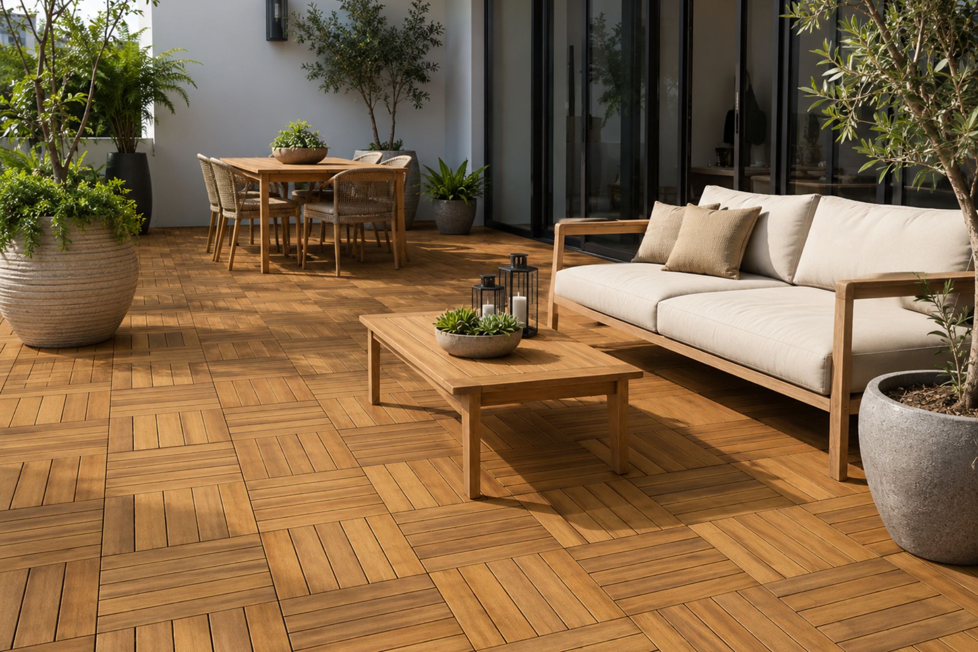 Deck tiles for patio outdoor flooring