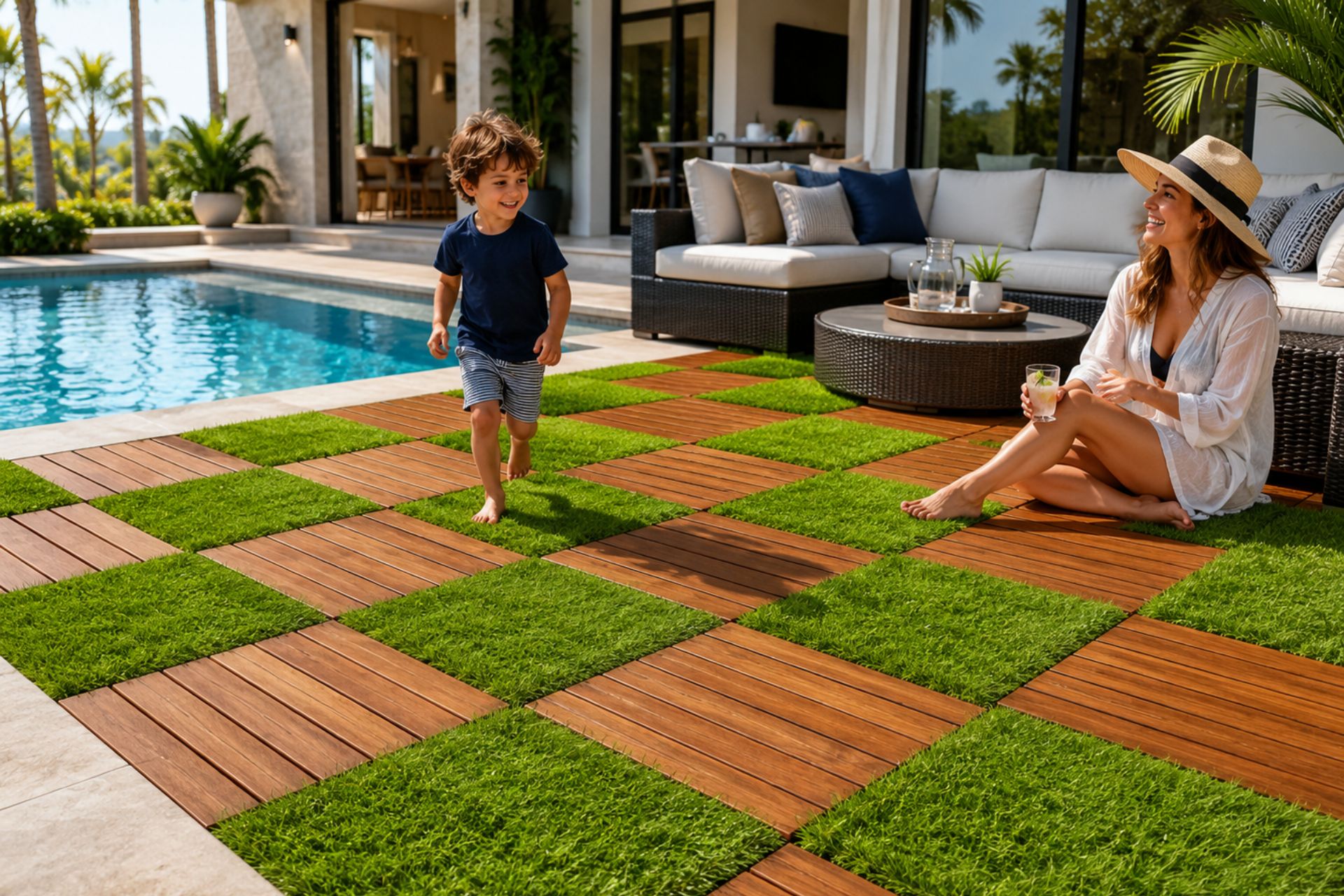 Artificial grass deck tiles low artificial grass and high artificial grass tiles