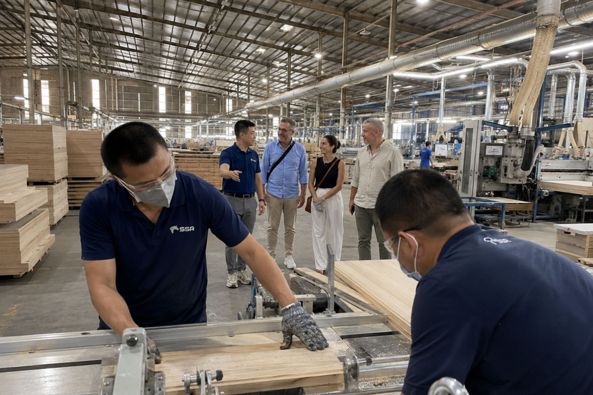 Why a Factory Tour Matters When Choosing a Wood Manufacturing Partner? Factory tour reviewing production capacity at SSR Wood Factory