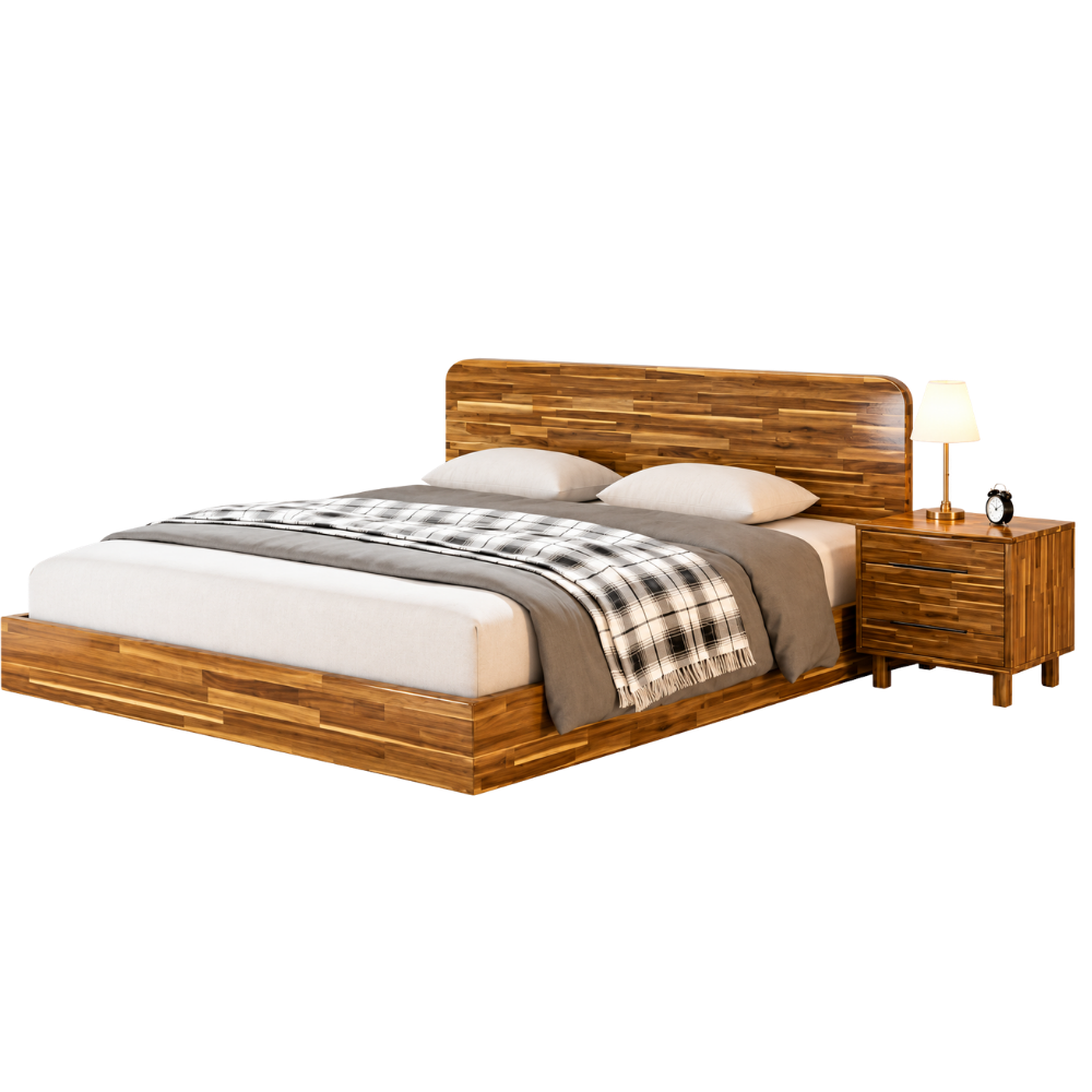 Acacia bed frame and bedroom furniture