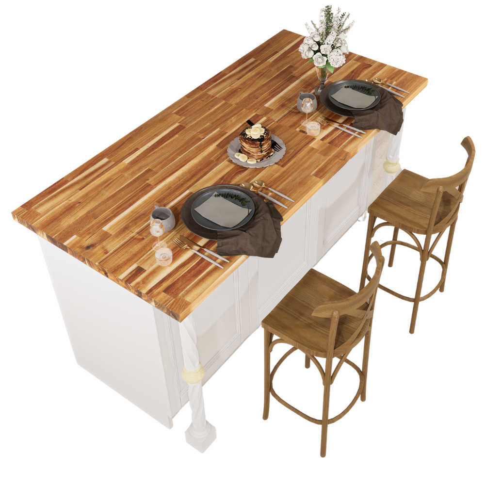 Acacia butcher block countertop and island top
