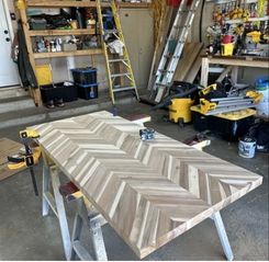 Herringbone chevron wood board application in the UAE