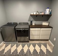 Herringbone wood vanity top