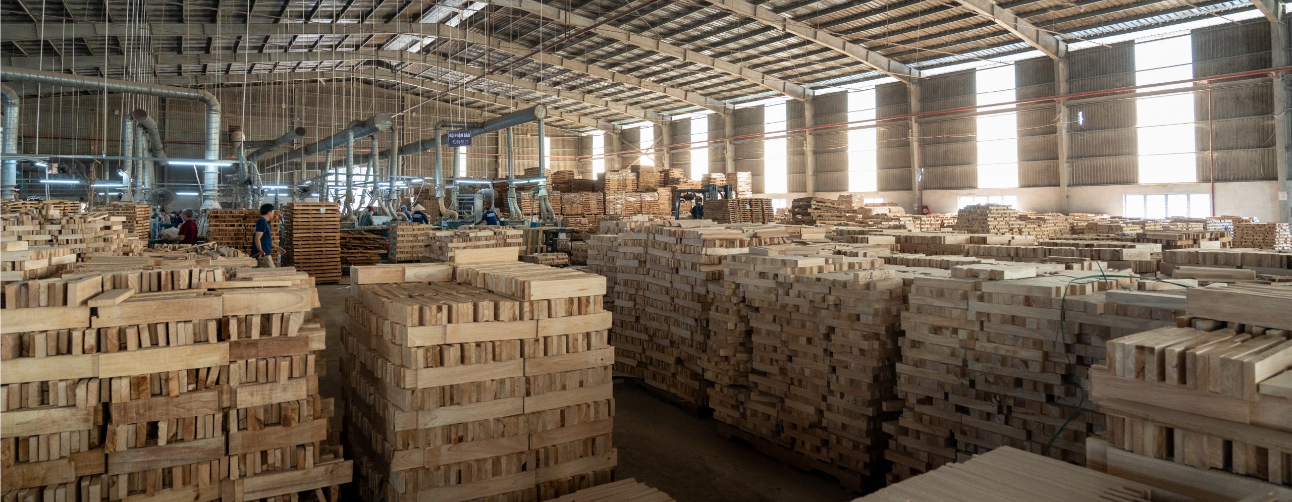 Wood board production facility at SSR Wood Factory Vietnam